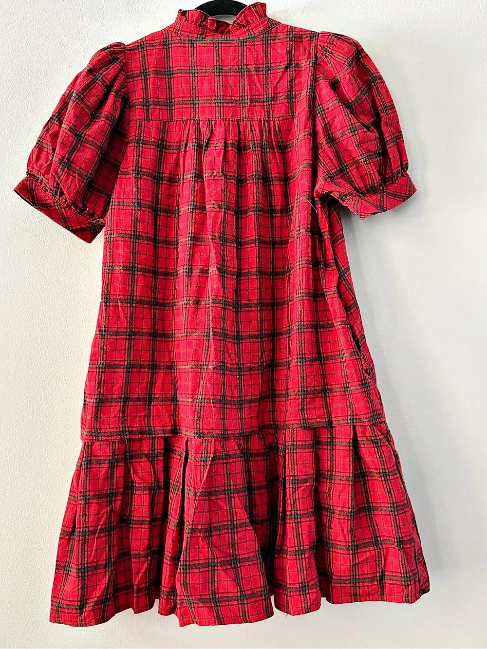 ENTRO Red Plaid Ruffle Dress - Picture 3 of 6